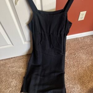 Black Liz Claiborne linen dress with pockets